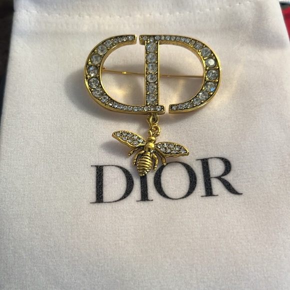 DIOR CD CRYSTAL BEE FASHION BROOCH - Picture 5 of 7